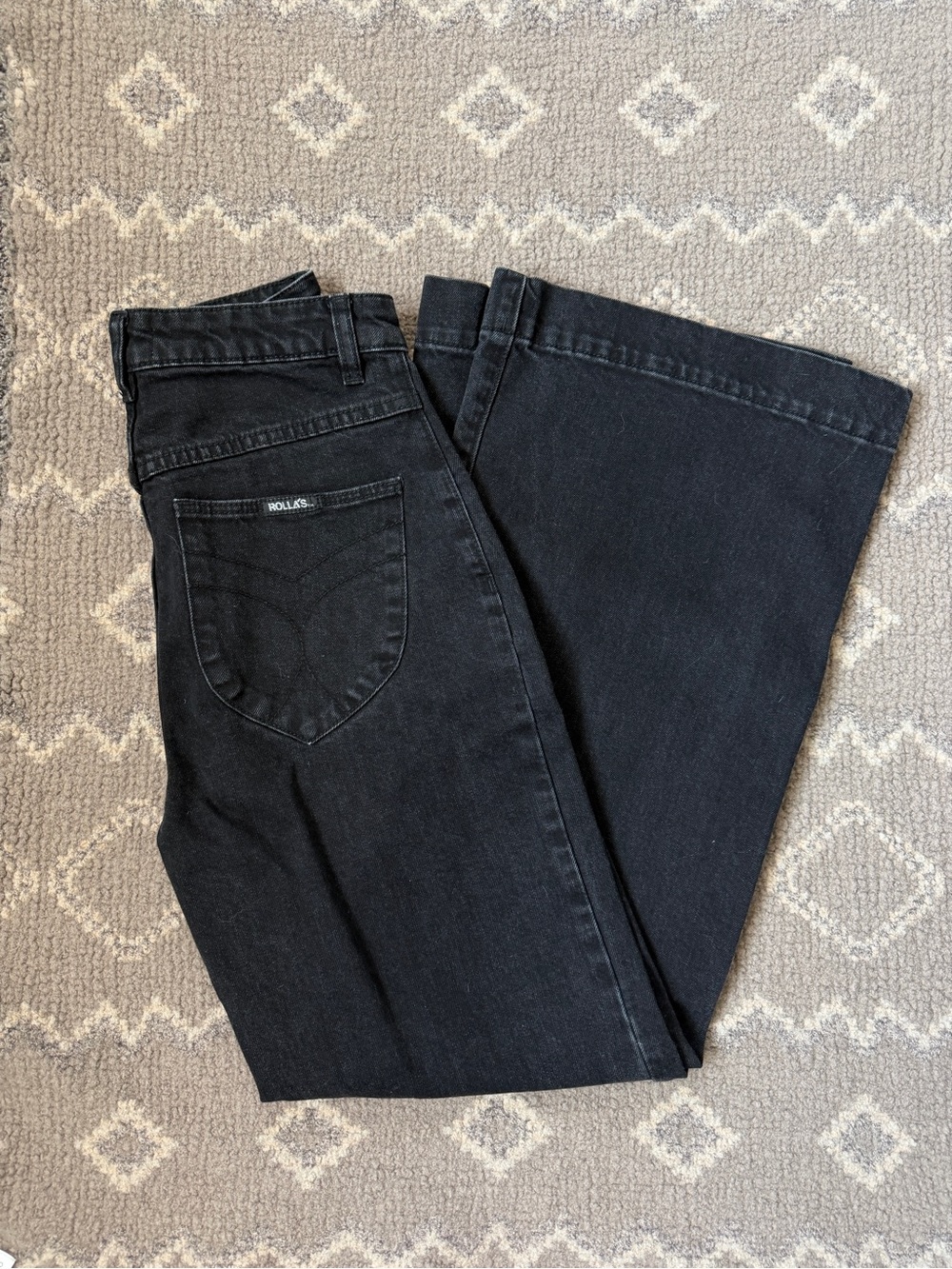 ROLLA'S Black Wide-Leg High-Rise Jeans